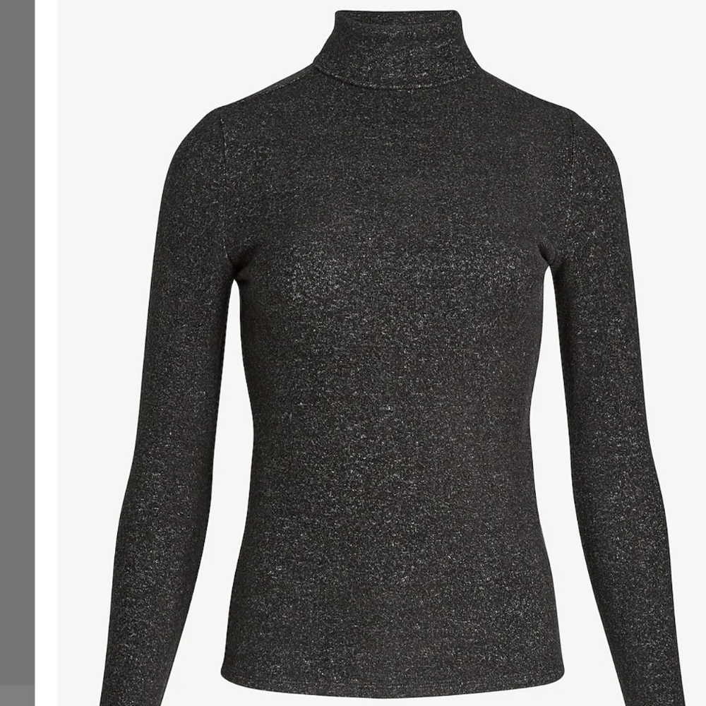 Mock neck long sleeve tee - Charcoal